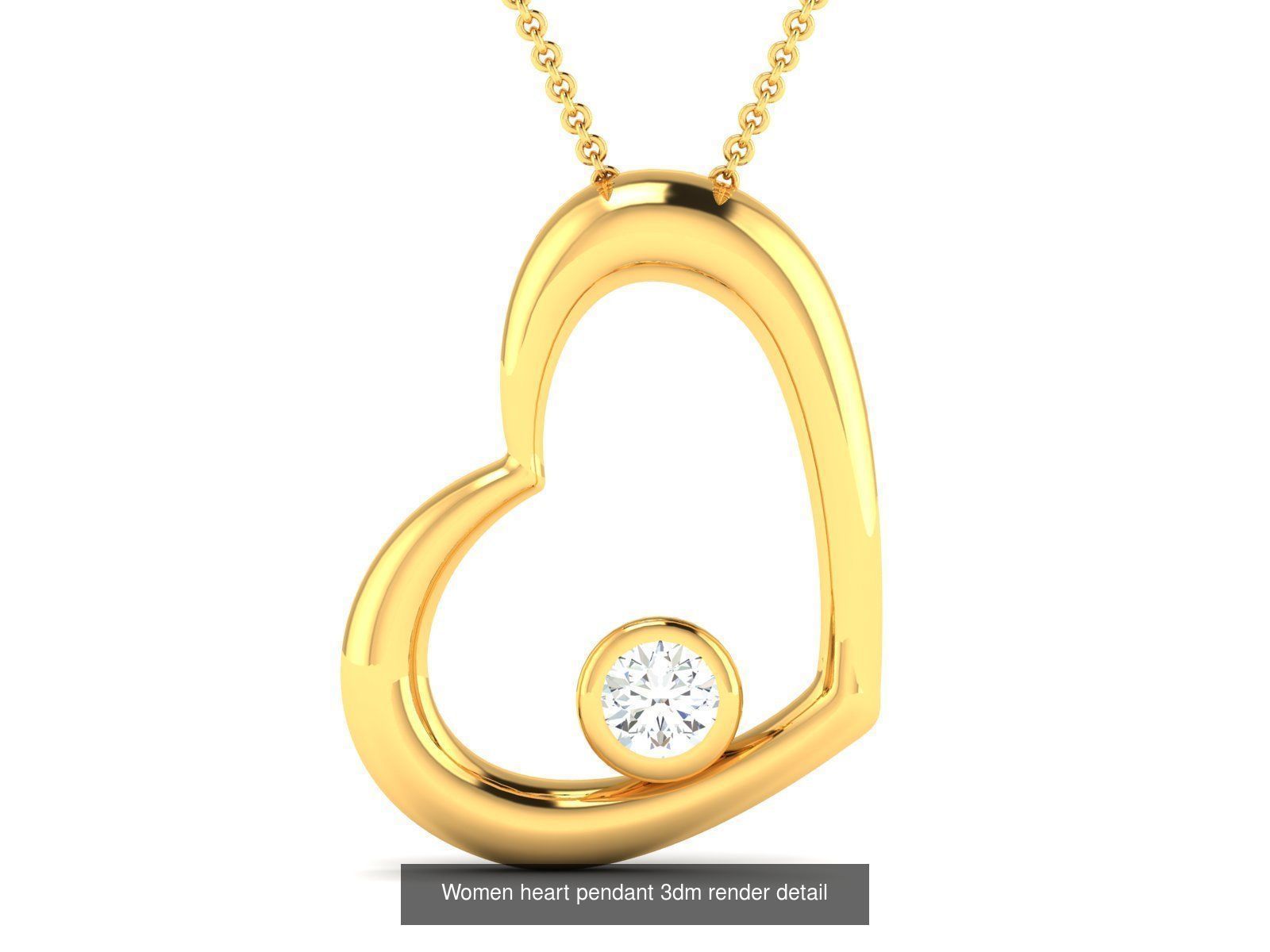 109 Love valentine ring earrings pendant 3dm render details 3D Model Collection_103