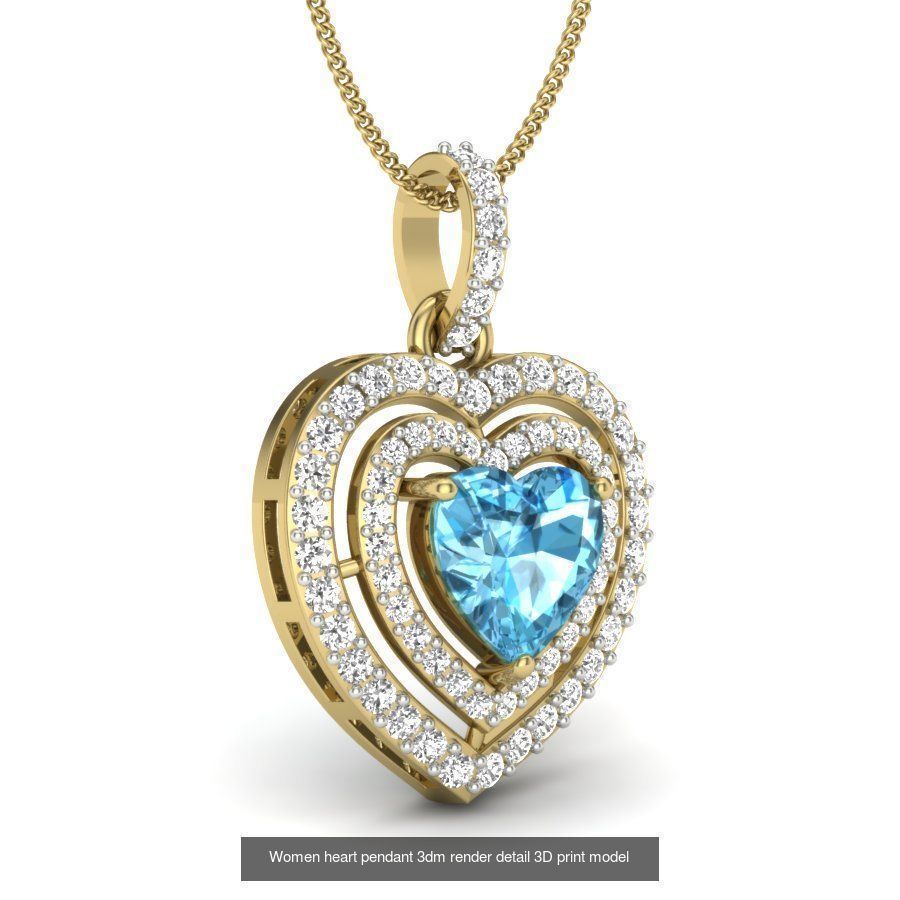 109 Love valentine ring earrings pendant 3dm render details 3D Model Collection_17