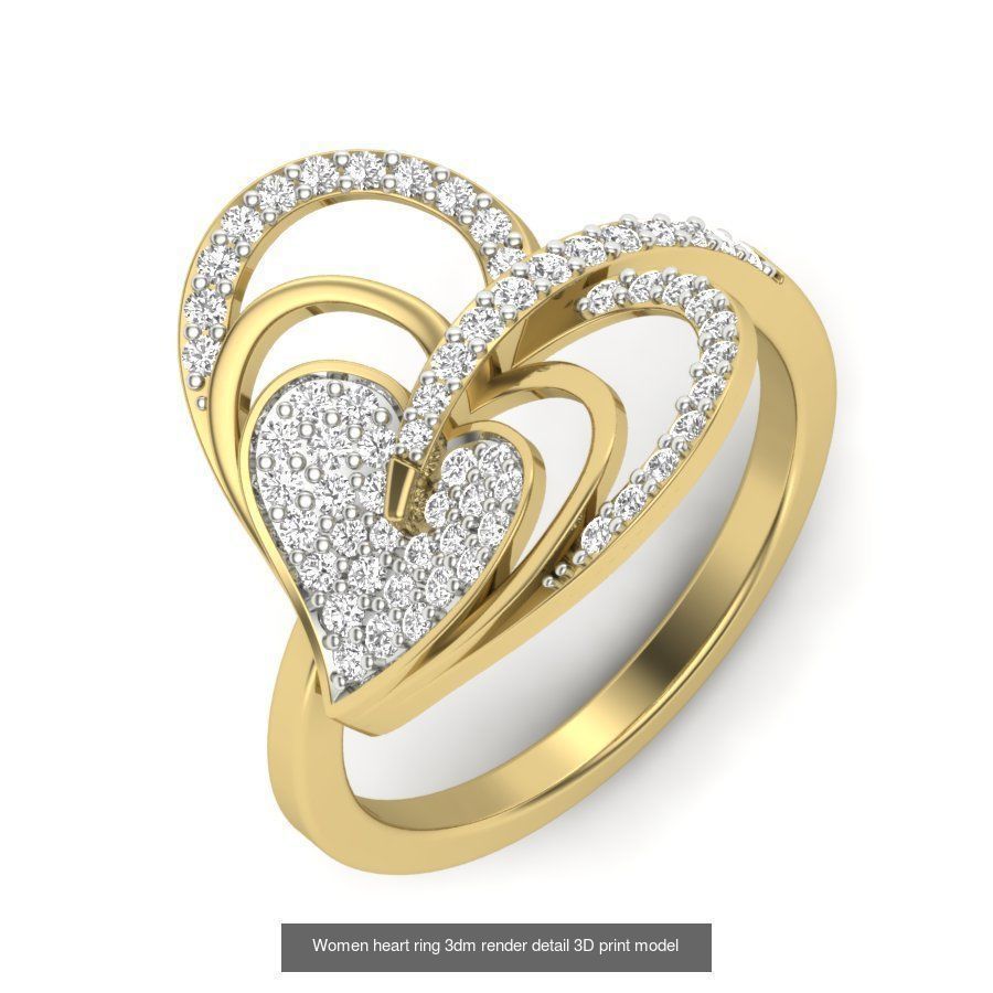 109 Love valentine ring earrings pendant 3dm render details 3D Model Collection_5