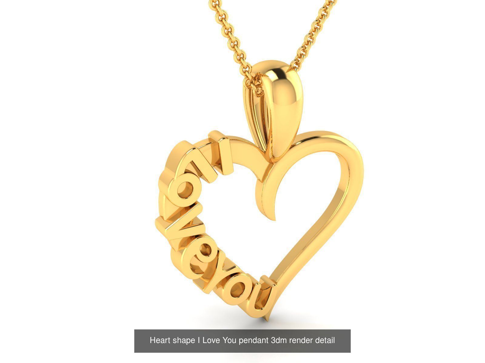 109 Love valentine ring earrings pendant 3dm render details 3D Model Collection_69