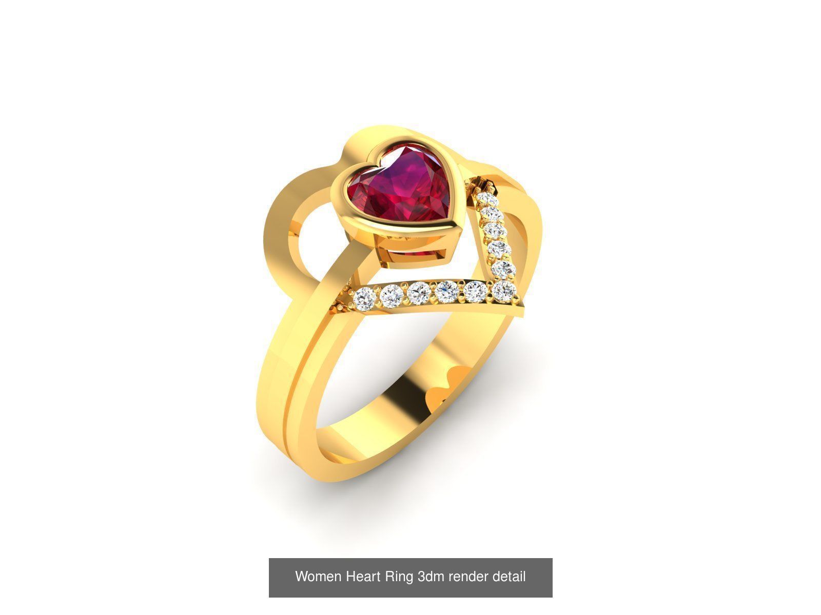 109 Love valentine ring earrings pendant 3dm render details 3D Model Collection_110