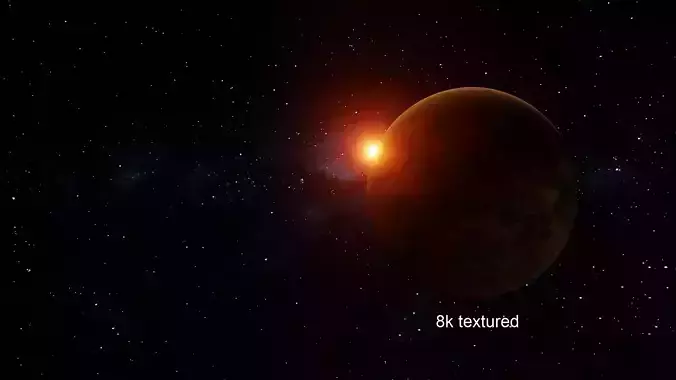 Hive Planet - Red - 360-degree slow natural rotation animated Low-poly 3D model