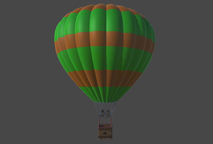 Hot Air Balloon Low-poly 3D model_2