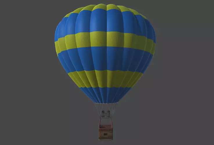 Hot Air Balloon Low-poly 3D model_0