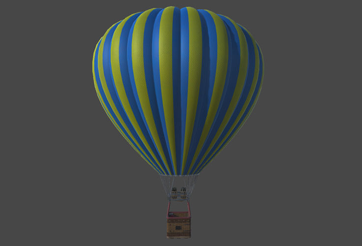 Hot Air Balloon Low-poly 3D model_4