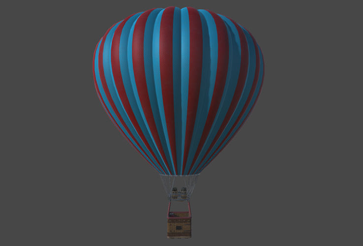 Hot Air Balloon Low-poly 3D model_6