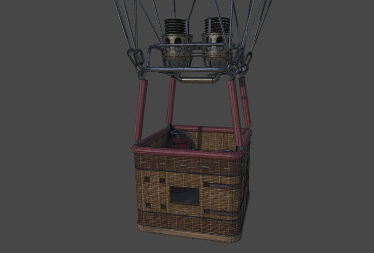 Hot Air Balloon Low-poly 3D model_1