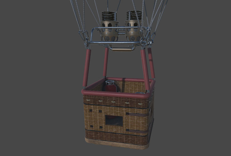 Hot Air Balloon Low-poly 3D model_5