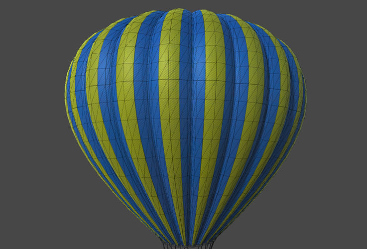 Hot Air Balloon Low-poly 3D model_7
