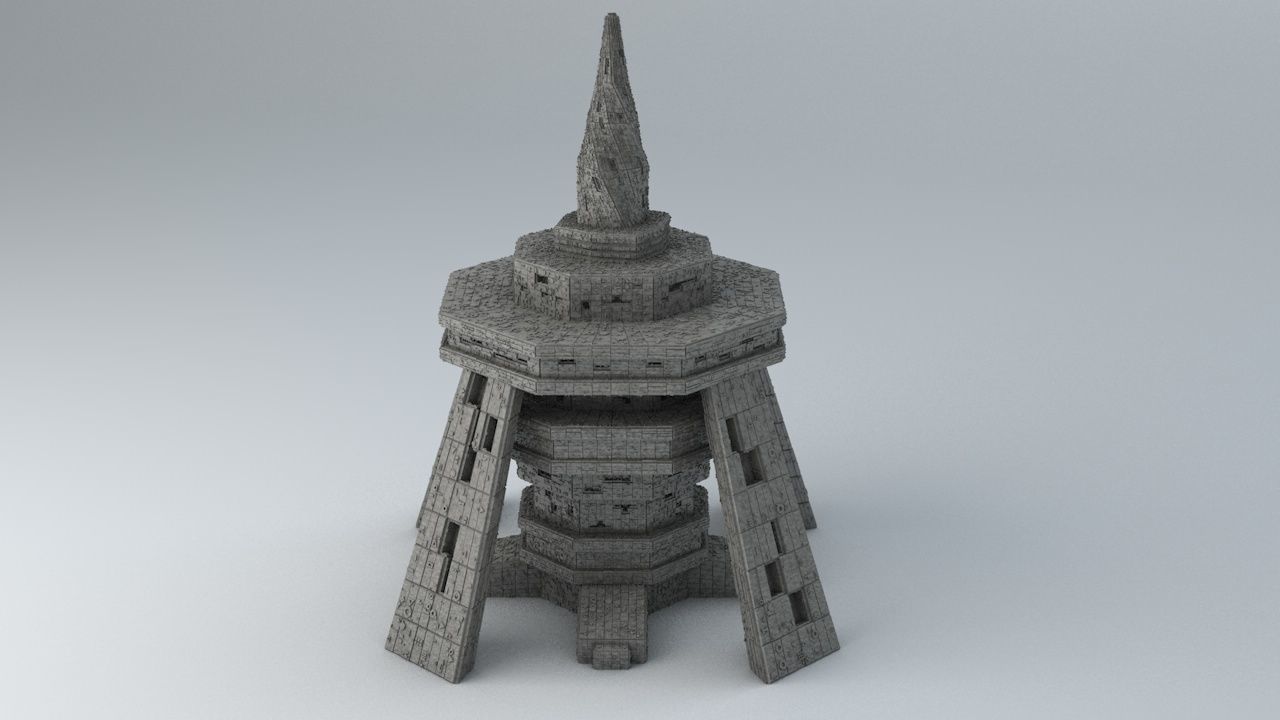 Sci Fi Shapes - The Empire Low-poly 3D model_7