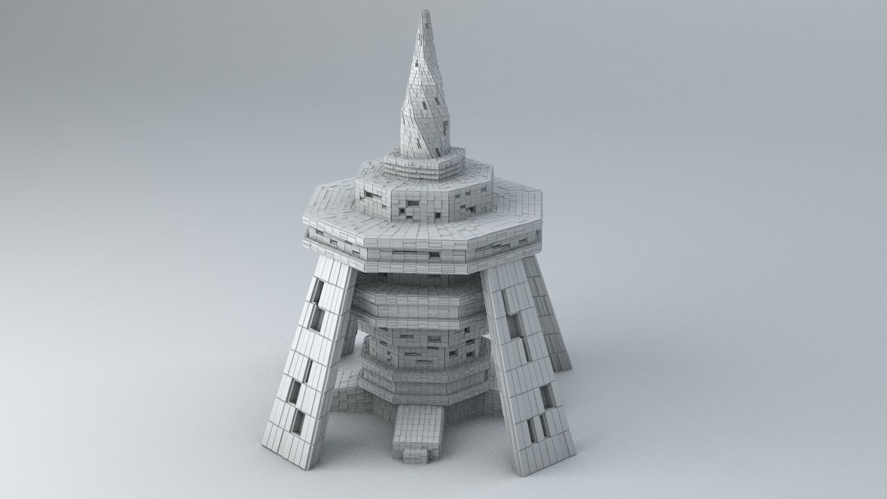 Sci Fi Shapes - The Empire Low-poly 3D model_9