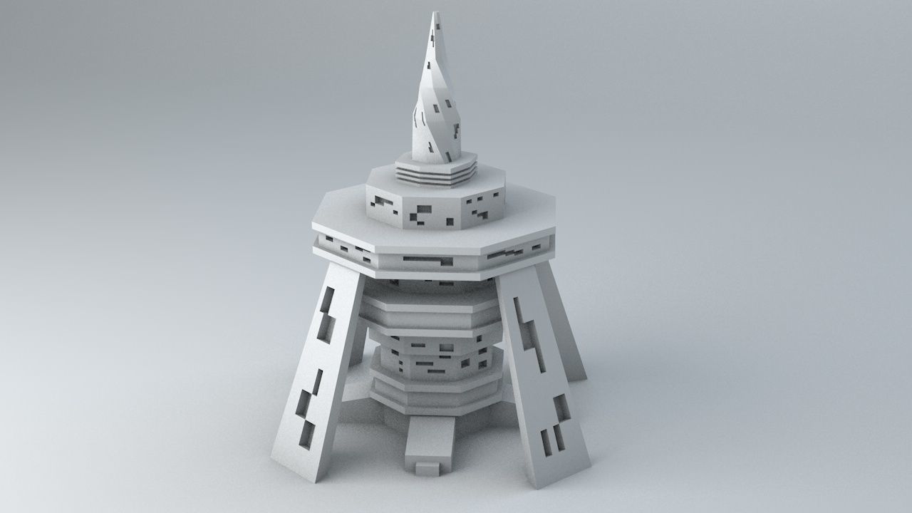 Sci Fi Shapes - The Empire Low-poly 3D model_8