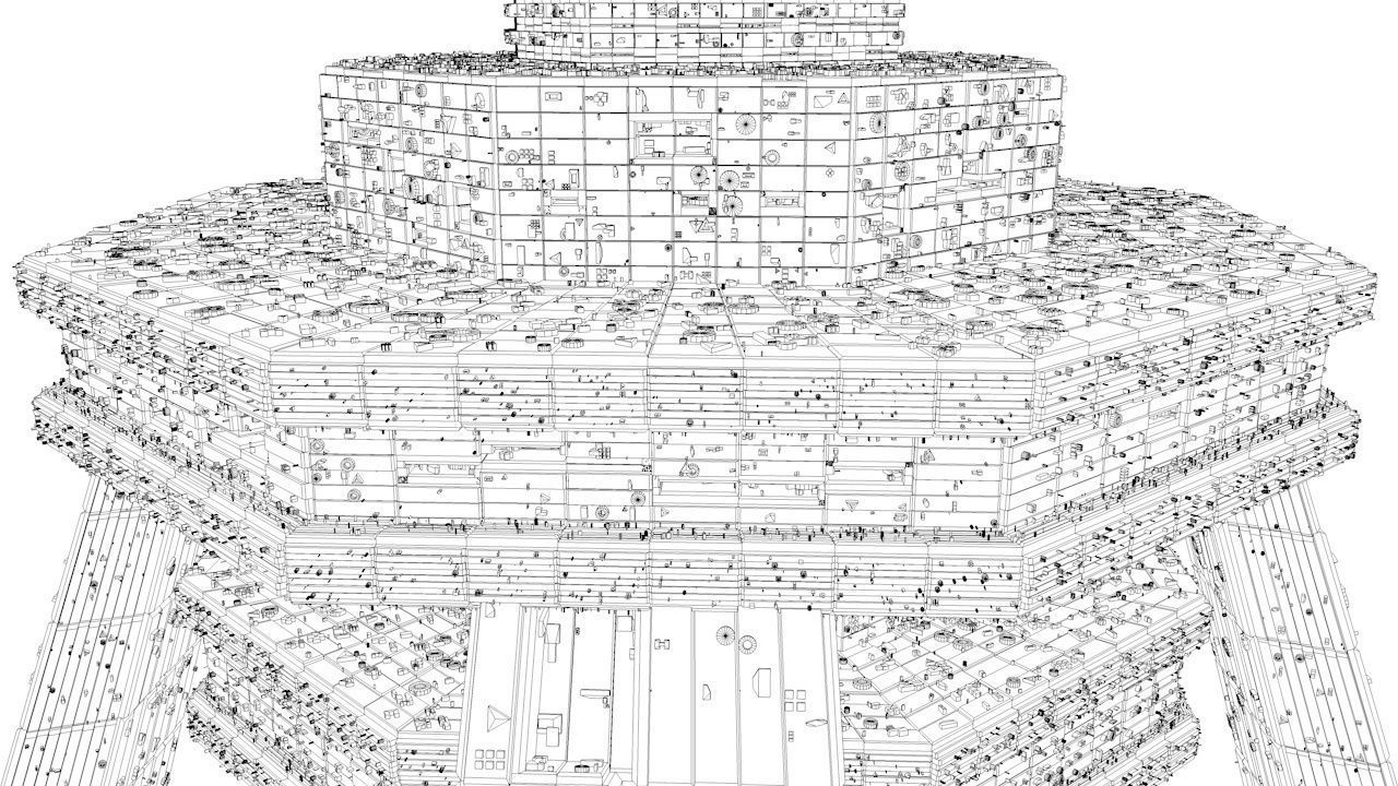 Sci Fi Shapes - The Empire Low-poly 3D model_15