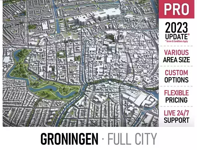 Groningen  Low-poly 3D model