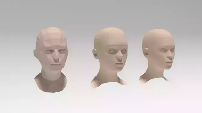 Low Poly Woman Heads
