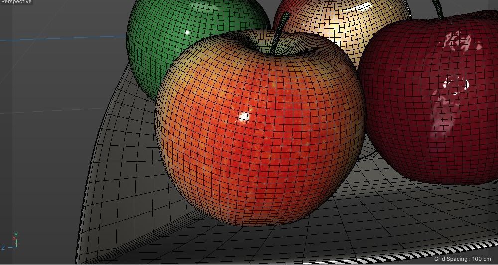 3D Apples Plate 3D model_1