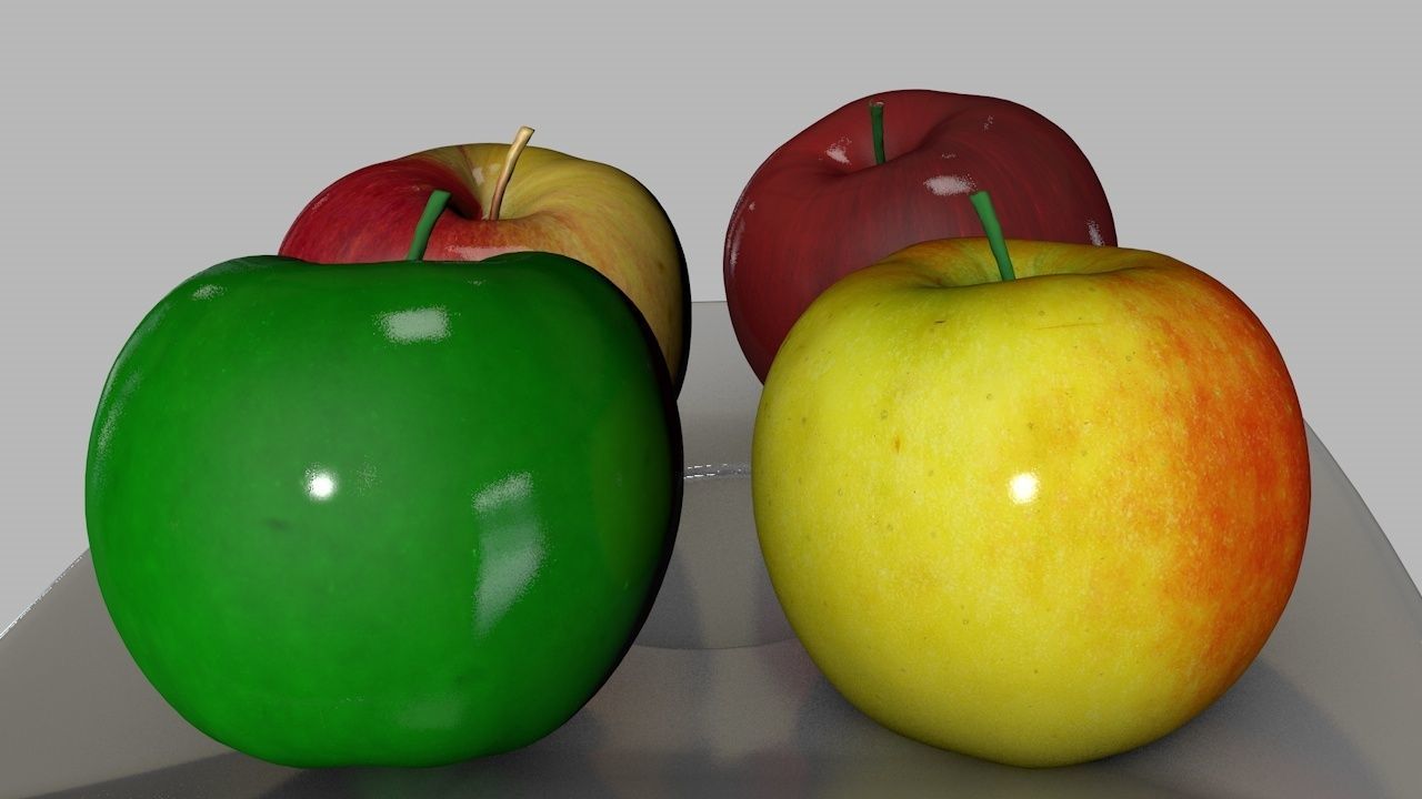 3D Apples Plate 3D model_2
