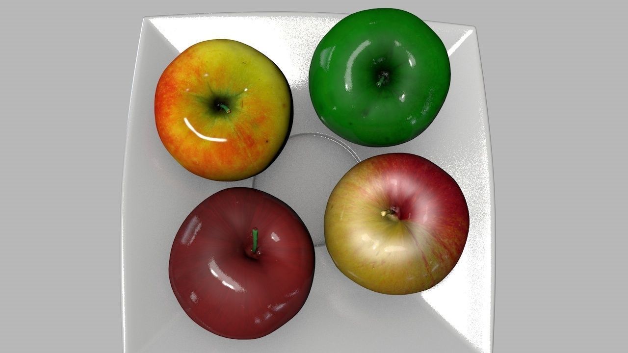3D Apples Plate 3D model_4