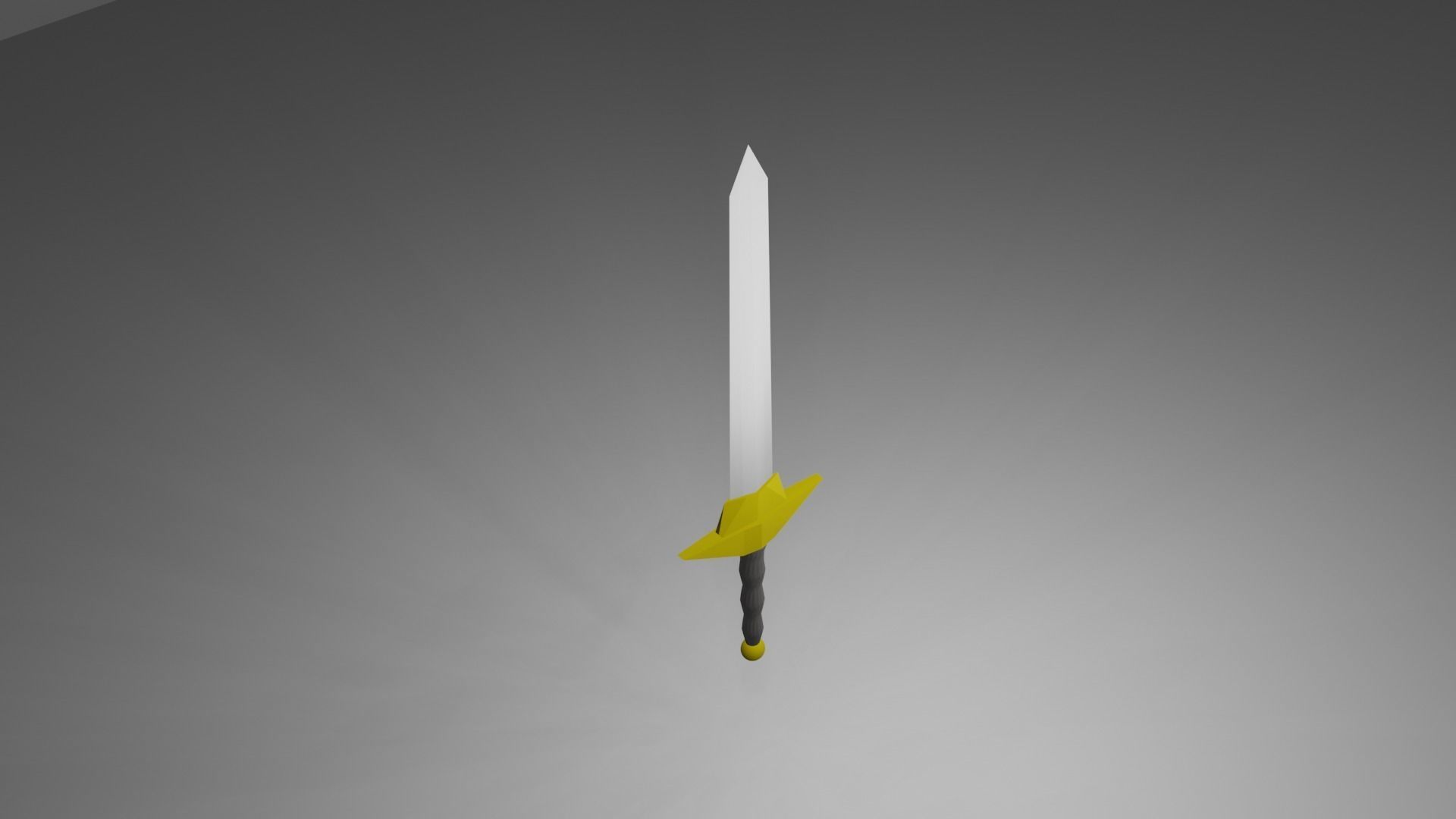Simple sword Low-poly 3D model_2