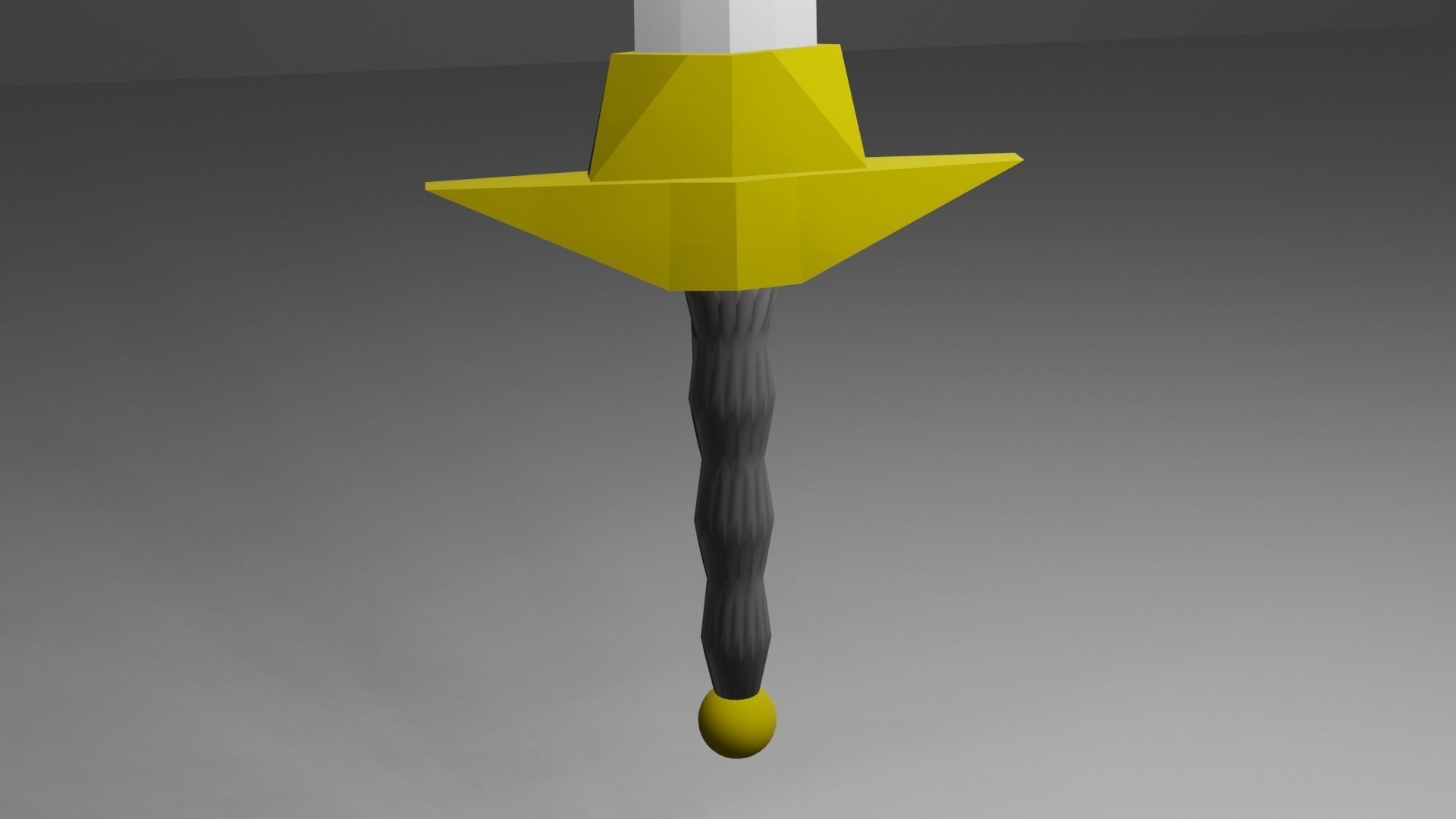 Simple sword Low-poly 3D model_5