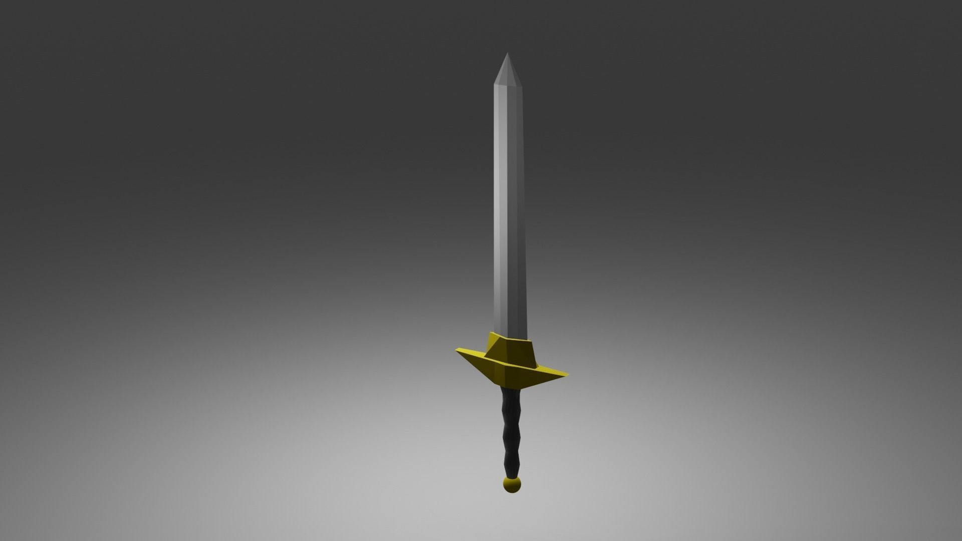 Simple sword Low-poly 3D model_4