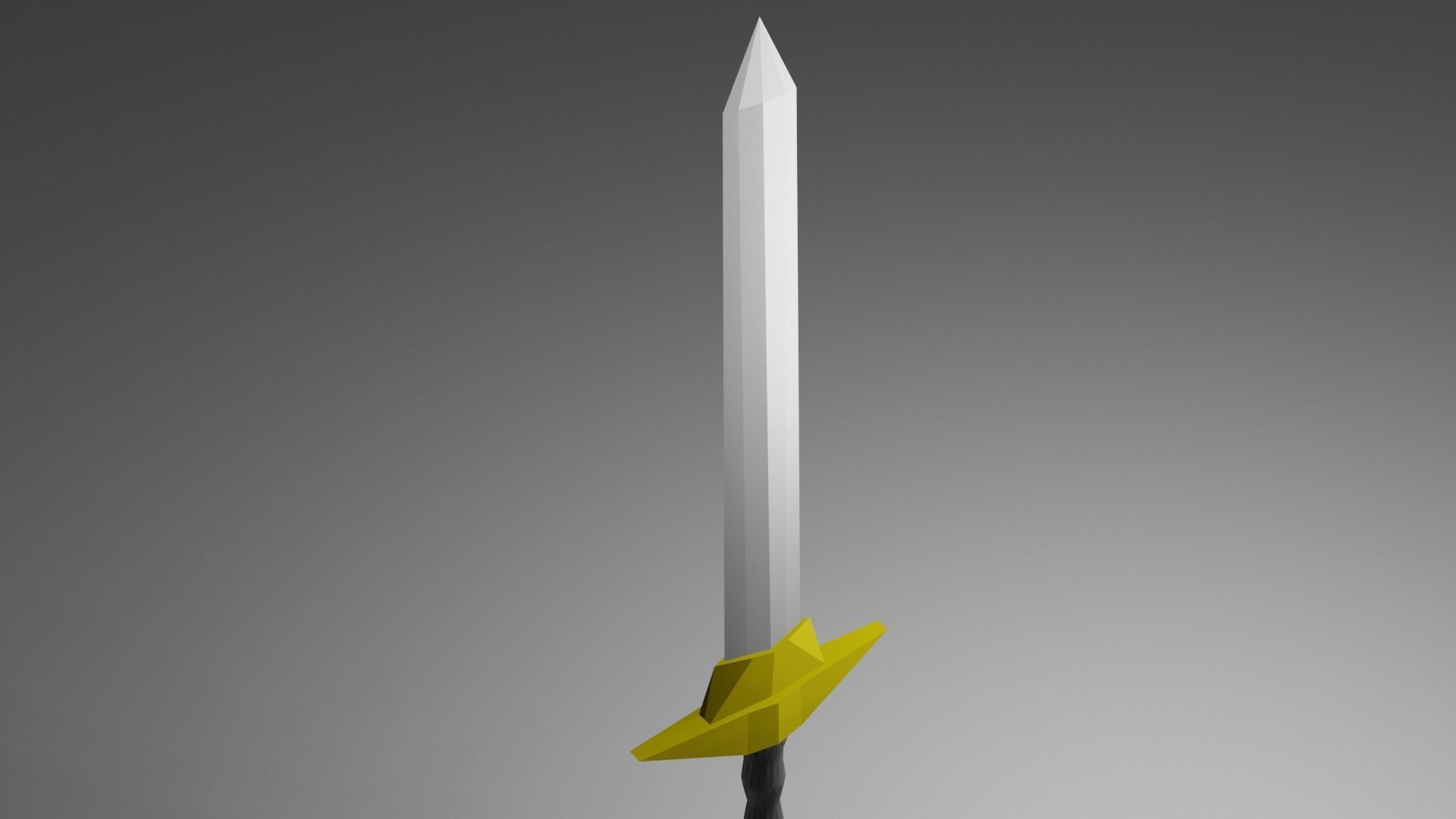 Simple sword Low-poly 3D model_6