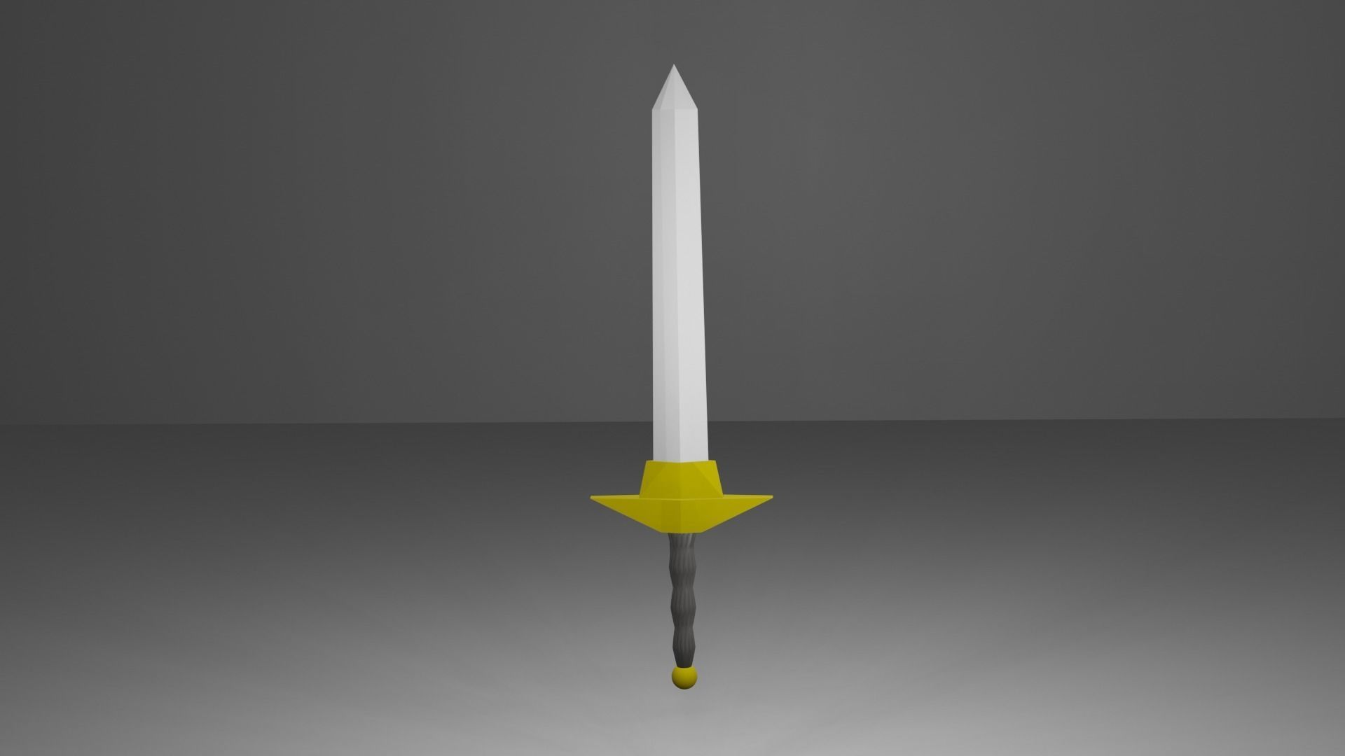 Simple sword Low-poly 3D model_1