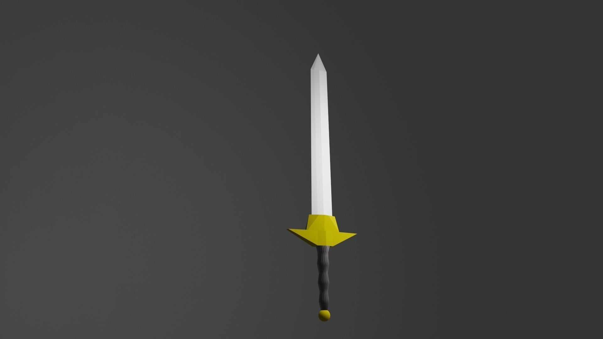 Simple sword Low-poly 3D model_3