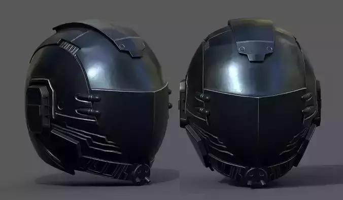 Helmet scifi military combat 3d model low poly human generic  Low-poly 3D model