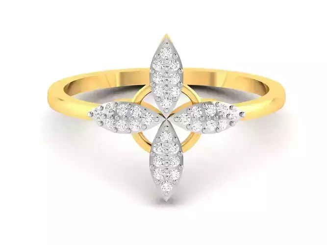 Women Leaf Band Ring 3dm render detail 3D print model