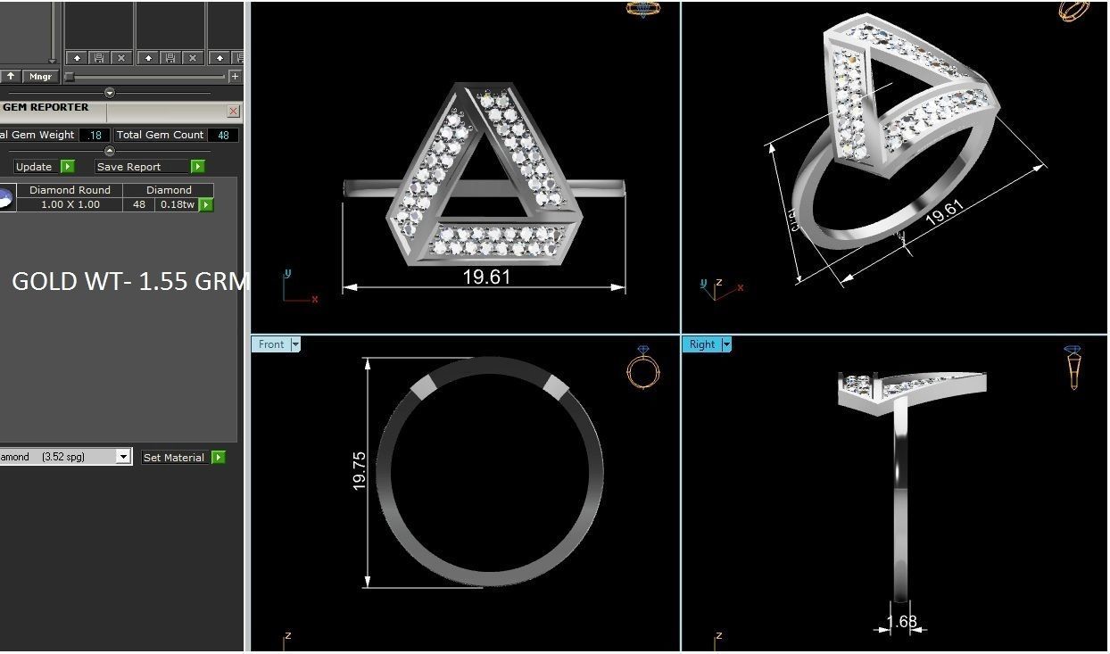Women Band Ring 3dm render detail 3D print model_8