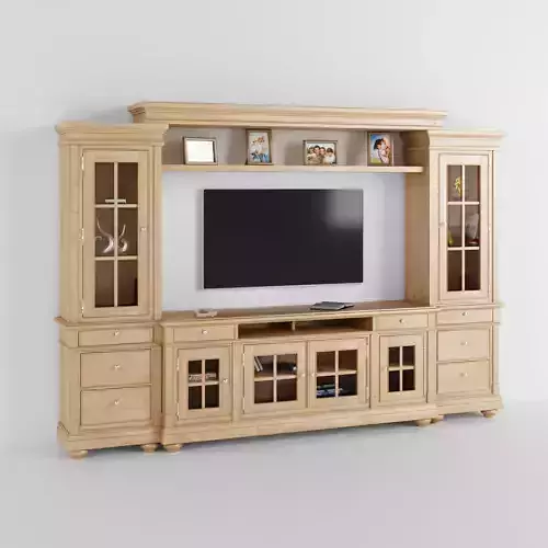 Harbor View Linen Entertainment Wall with 74 TV Console
