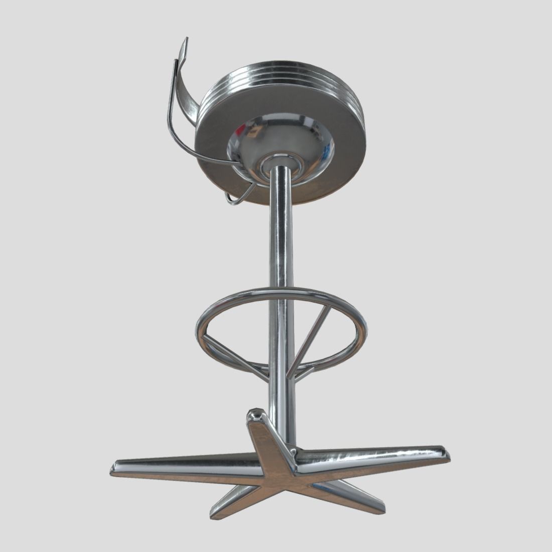 Stool 5 bar Low-poly 3D model_12