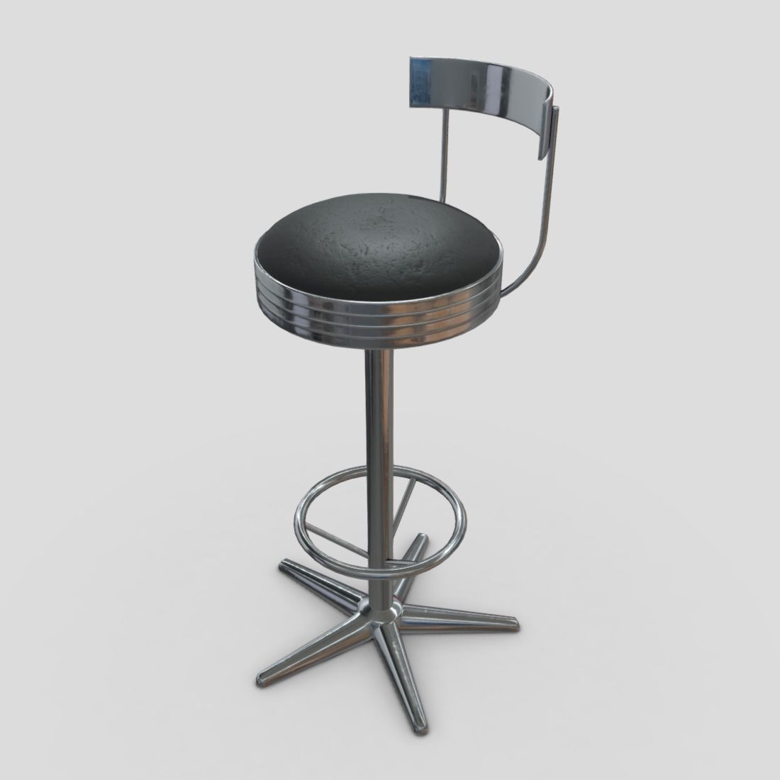 Stool 5 bar Low-poly 3D model_18