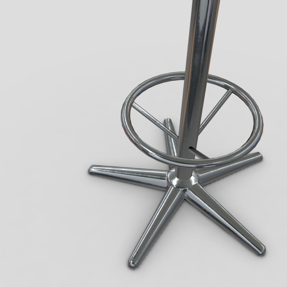 Stool 5 bar Low-poly 3D model_16