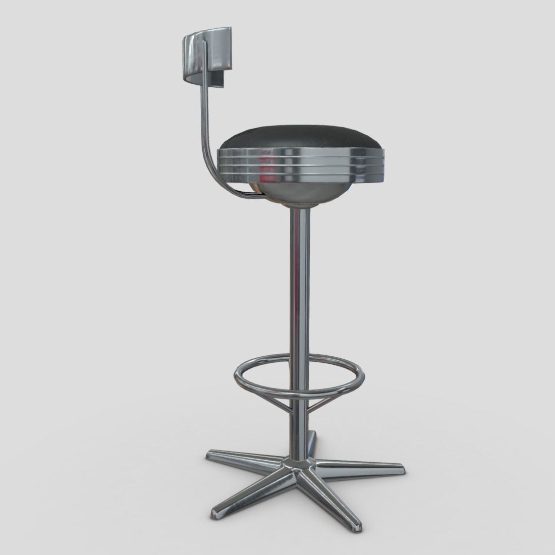Stool 5 bar Low-poly 3D model_10