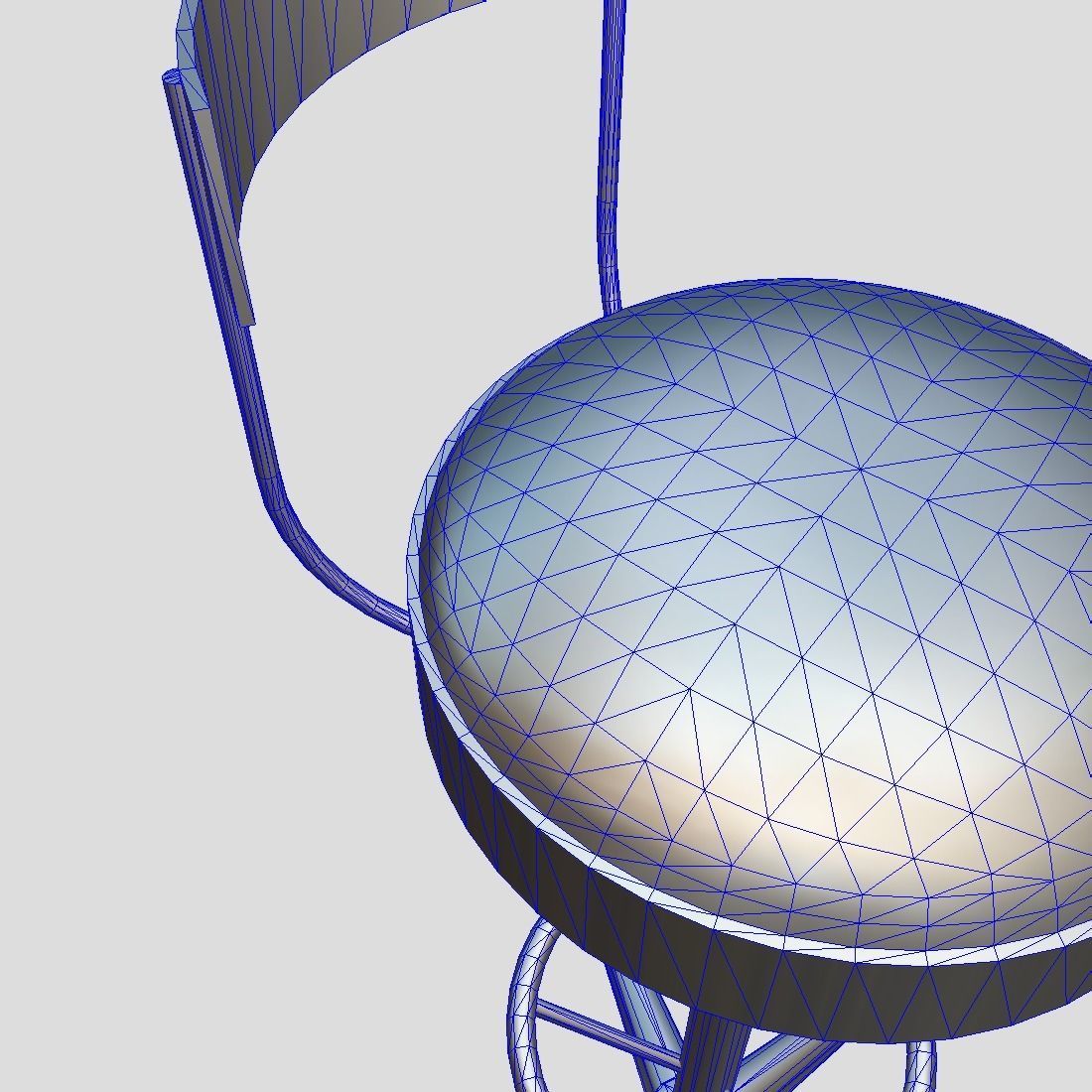 Stool 5 bar Low-poly 3D model_15