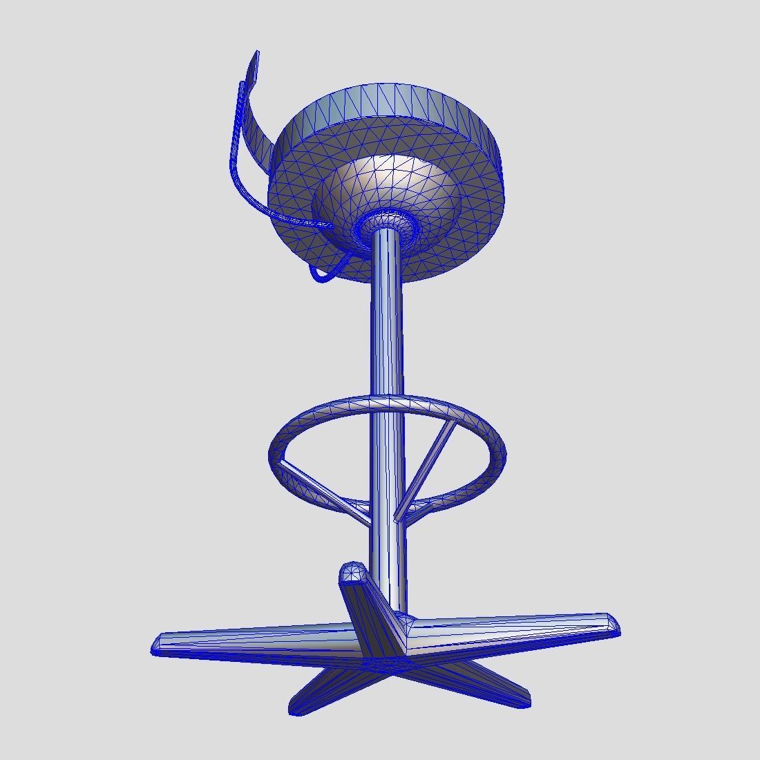 Stool 5 bar Low-poly 3D model_13