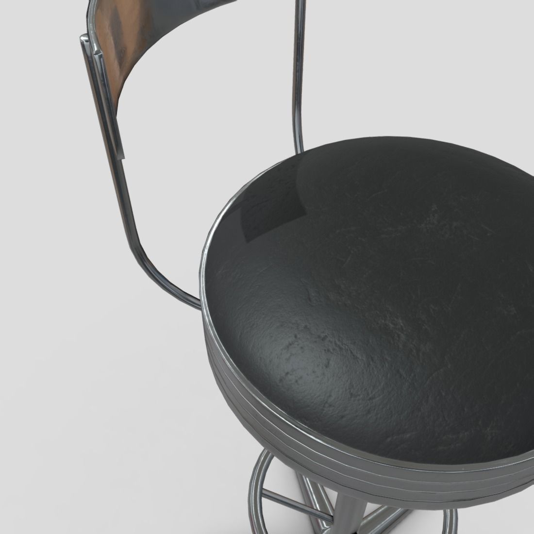 Stool 5 bar Low-poly 3D model_14