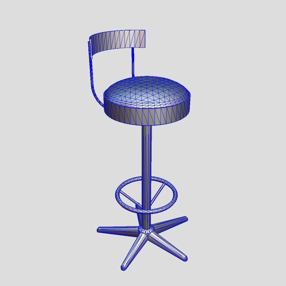 Stool 5 bar Low-poly 3D model_1