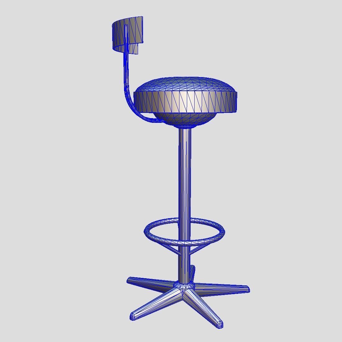 Stool 5 bar Low-poly 3D model_11