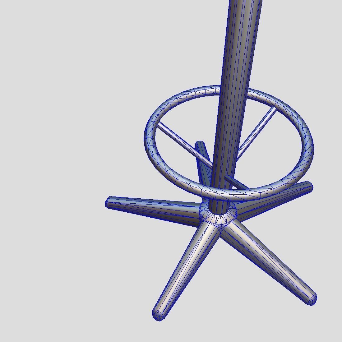 Stool 5 bar Low-poly 3D model_17