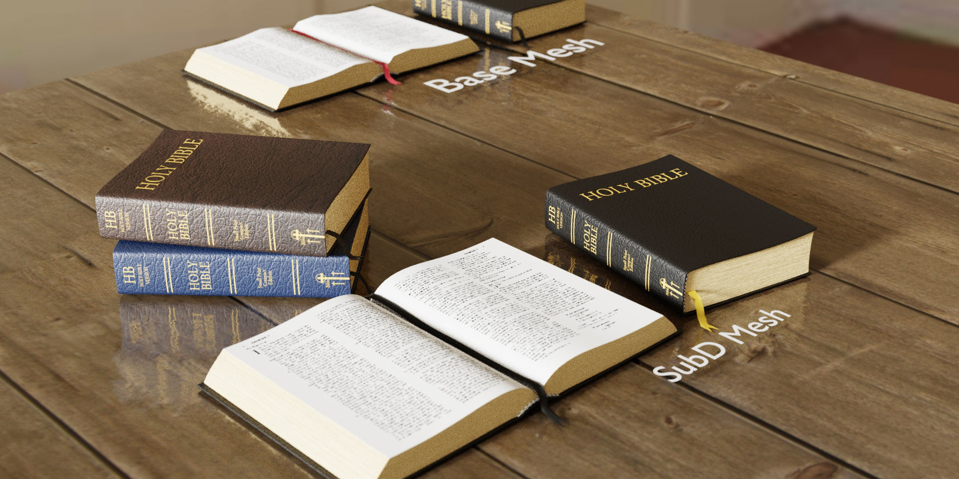 bible books holy 3d model Low-poly 3D model_5
