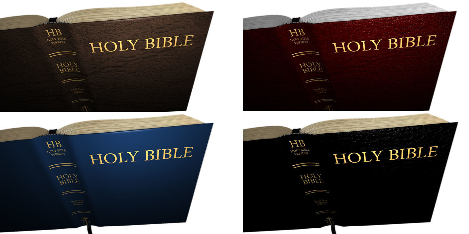 bible books holy 3d model Low-poly 3D model_3