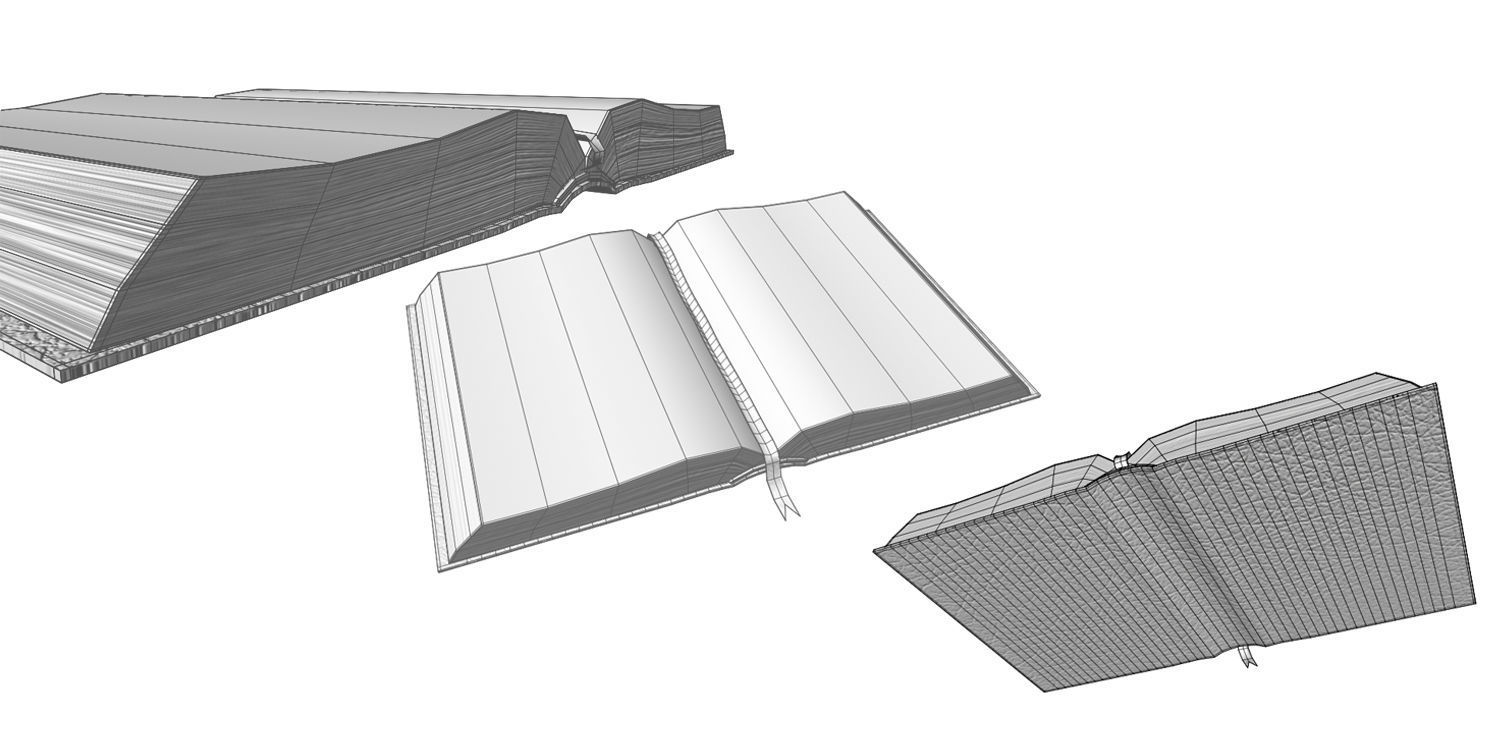 bible books holy 3d model Low-poly 3D model_4