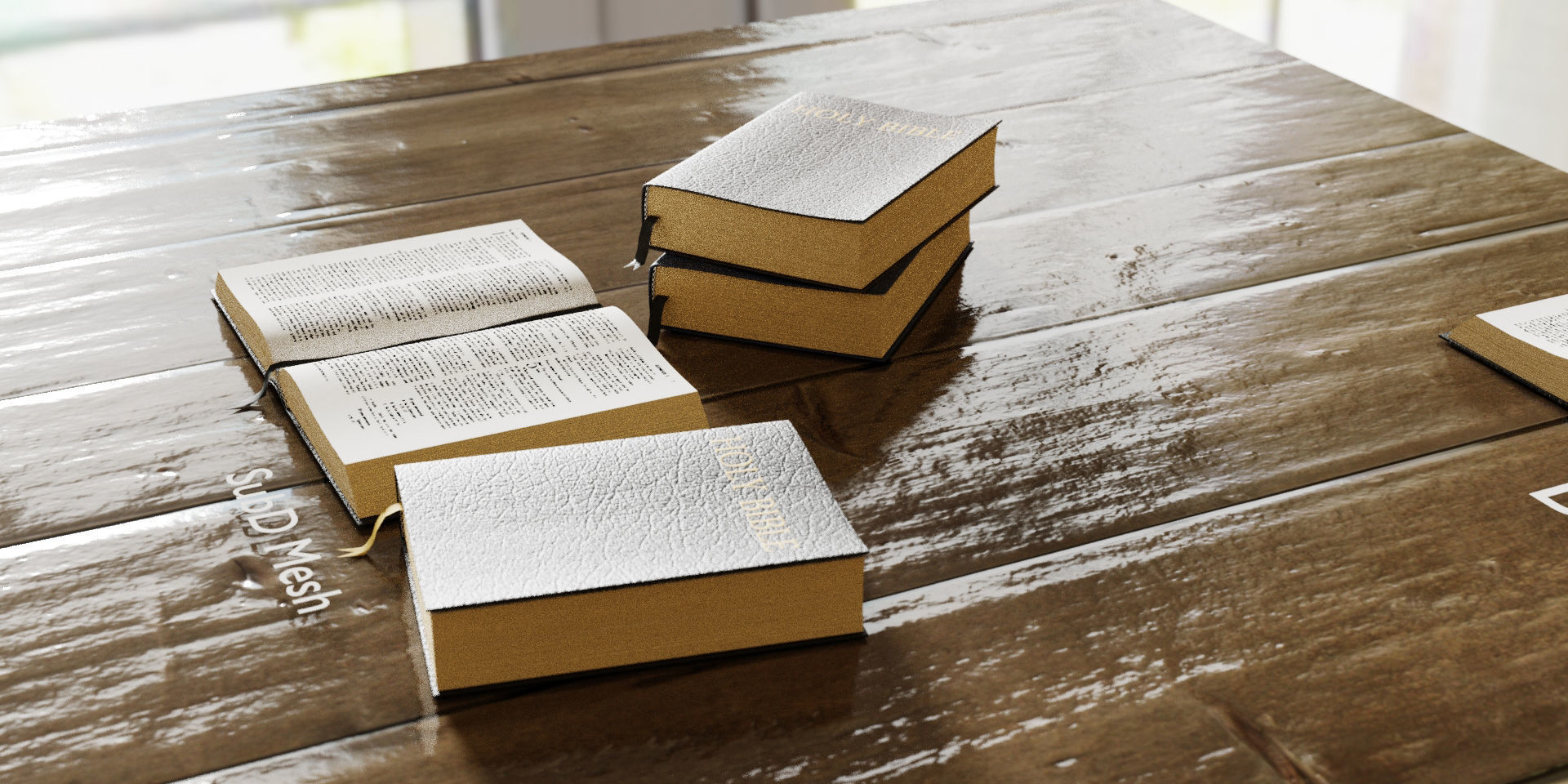 bible books holy 3d model Low-poly 3D model_8