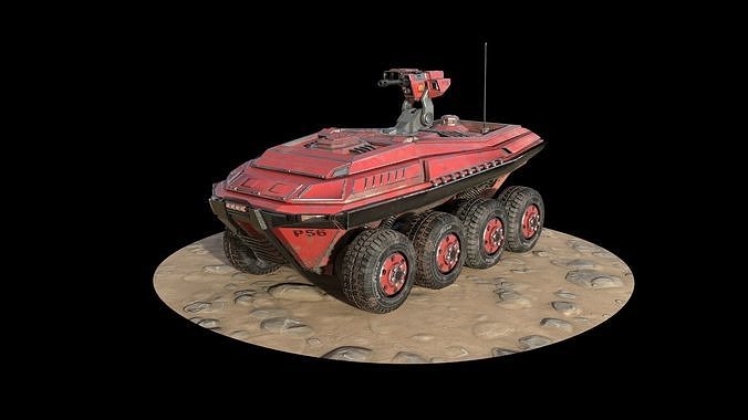 Sci Fi Armoured Personnel Carrier  APC Low-poly 3D model