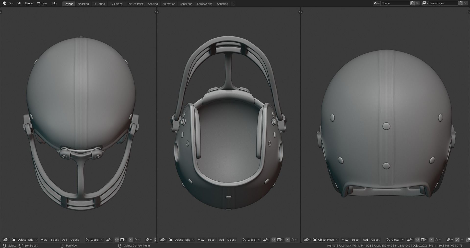 Printable Football Helmets 3D Model Collection_6
