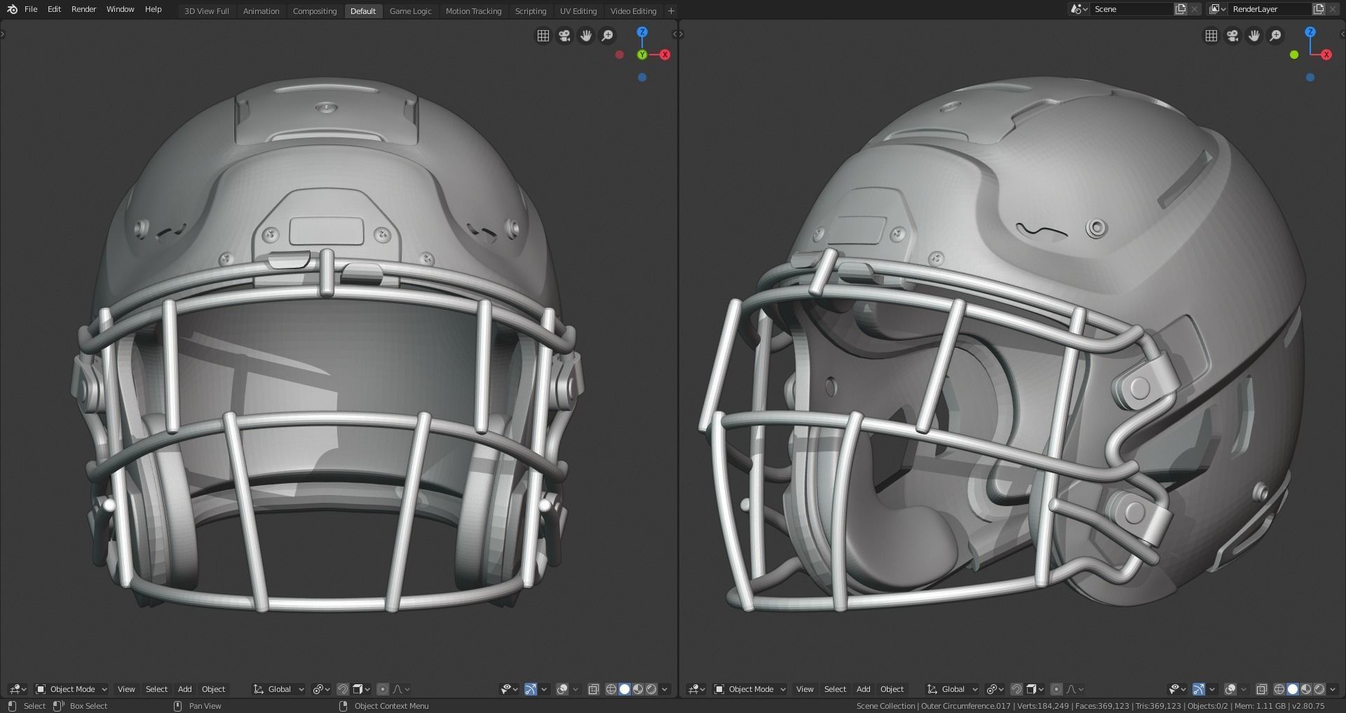 Printable Football Helmets 3D Model Collection_11