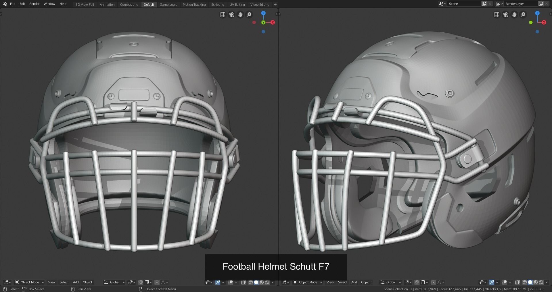 Printable Football Helmets 3D Model Collection_1